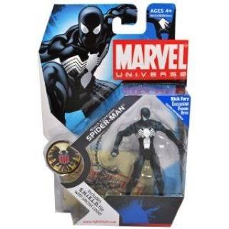 Spider-Man (Black Costume) - Hasbro (Marvel Universe) action figure collectible [Barcode 653569375302] - Main Image 1