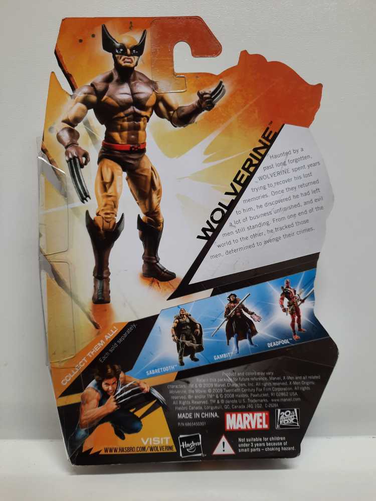 Wolverine (Brown & Yellow Suit) - Hasbro (X-Men Origins: Wolverine) action figure collectible [Barcode 653569380771] - Main Image 2
