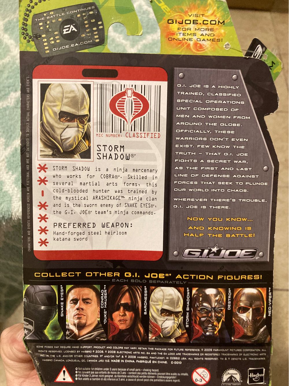 Storm Shadow (Ninja Mercenary) - Hasbro (G.I. Joe: The Rise Of Cobra) action figure collectible [Barcode 653569385035] - Main Image 3