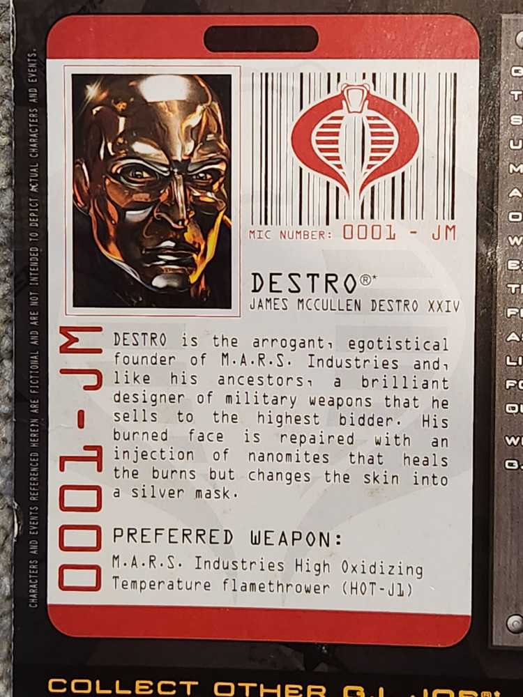 Destro (Weapons Supplier) - Hasbro (G.I. Joe: The Rise Of Cobra) action figure collectible [Barcode 653569385066] - Main Image 4