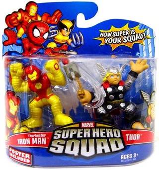 Marvel Superhero Squad Series 13 Mini 3 Inch Figure 2-Pack Thorbuster Iron Man & Thor  action figure collectible [Barcode 653569394266] - Main Image 1