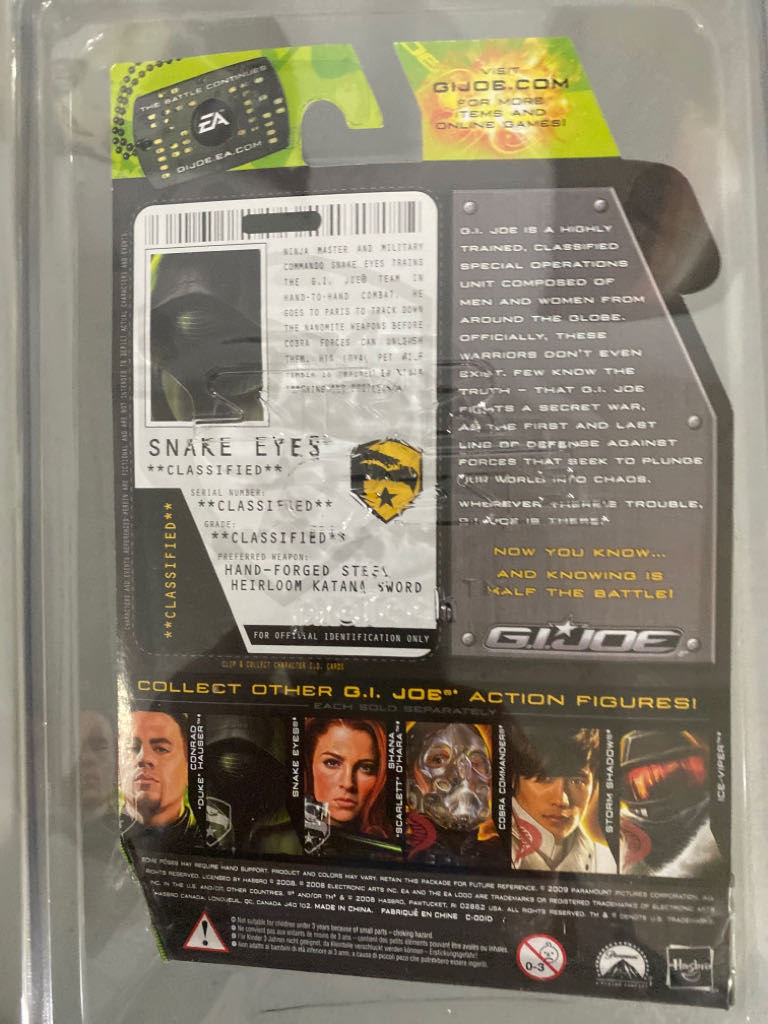 Snake Eyes (Paris Pursuit/Grey Timber) - Hasbro (G.I. Joe: The Rise Of Cobra) action figure collectible [Barcode 653569403081] - Main Image 2