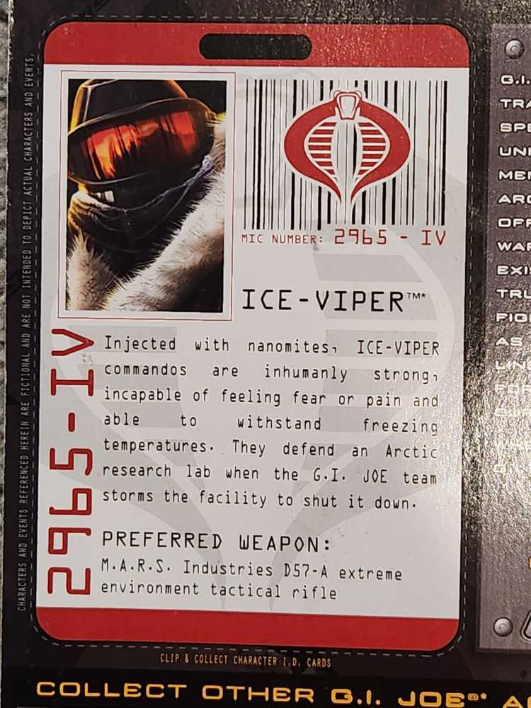Ice-Viper (Arctic Assault) - Hasbro (G.I. Joe: The Rise Of Cobra) action figure collectible [Barcode 653569403111] - Main Image 4