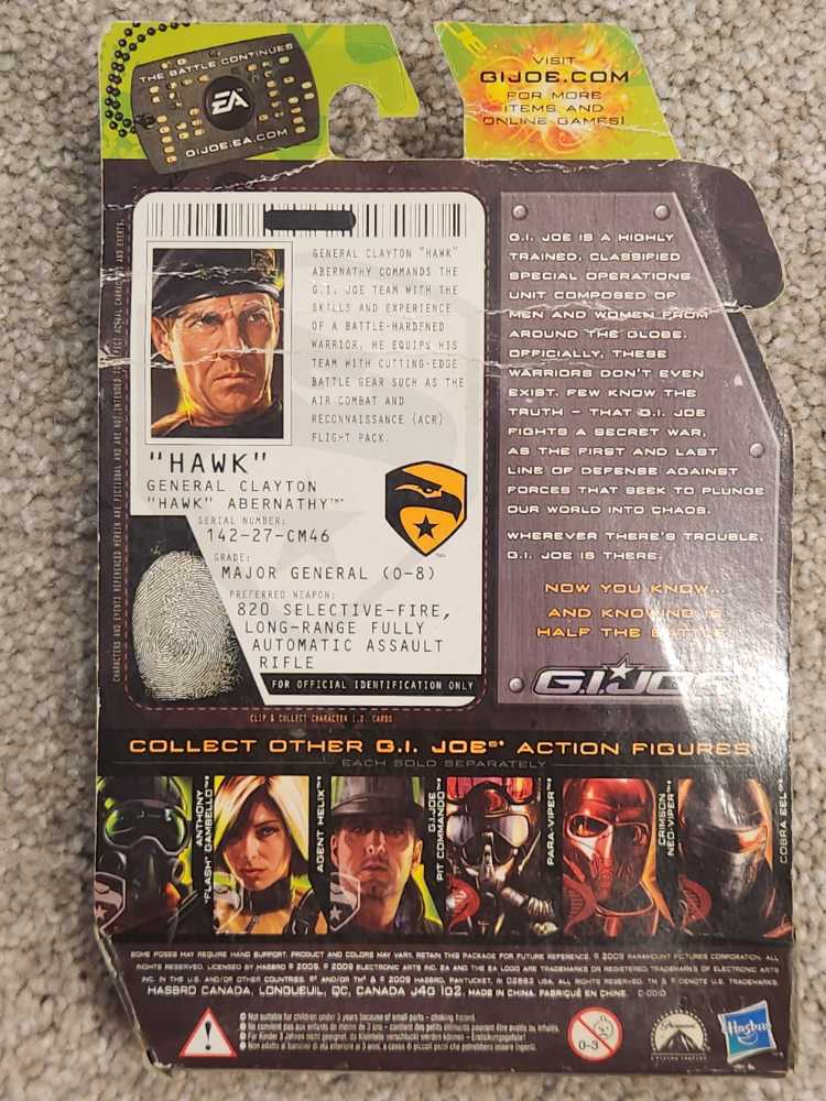 General Clayton ”Hawk” Abernathy V4 (Attack On The G.I.Joe PIT) - Hasbro (G.I. Joe: The Rise Of Cobra) action figure collectible [Barcode 653569406655] - Main Image 2