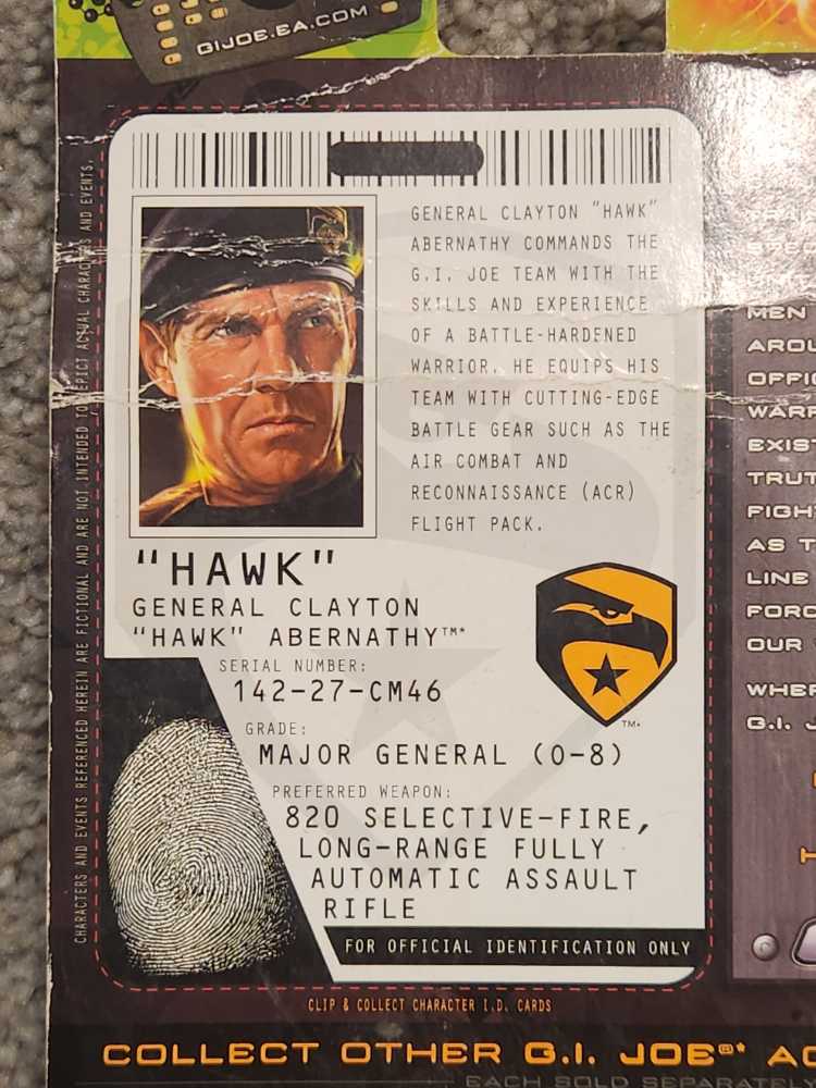 General Clayton ”Hawk” Abernathy V4 (Attack On The G.I.Joe PIT) - Hasbro (G.I. Joe: The Rise Of Cobra) action figure collectible [Barcode 653569406655] - Main Image 4