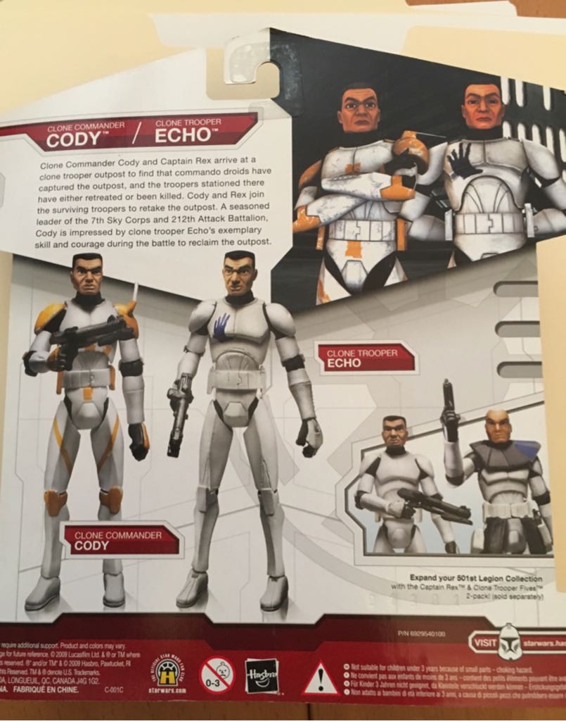 Legacy 2 Pack - Commander Cody & Clone Trooper Echo - Hasbro (The Clone Wars) action figure collectible [Barcode 653569406778] - Main Image 2