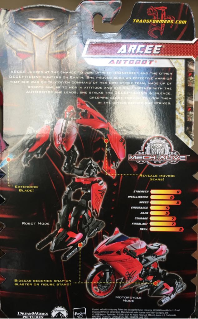 Arcee - Hasbro (Transformers: Revenge Of The Fallen) action figure collectible [Barcode 653569421535] - Main Image 2