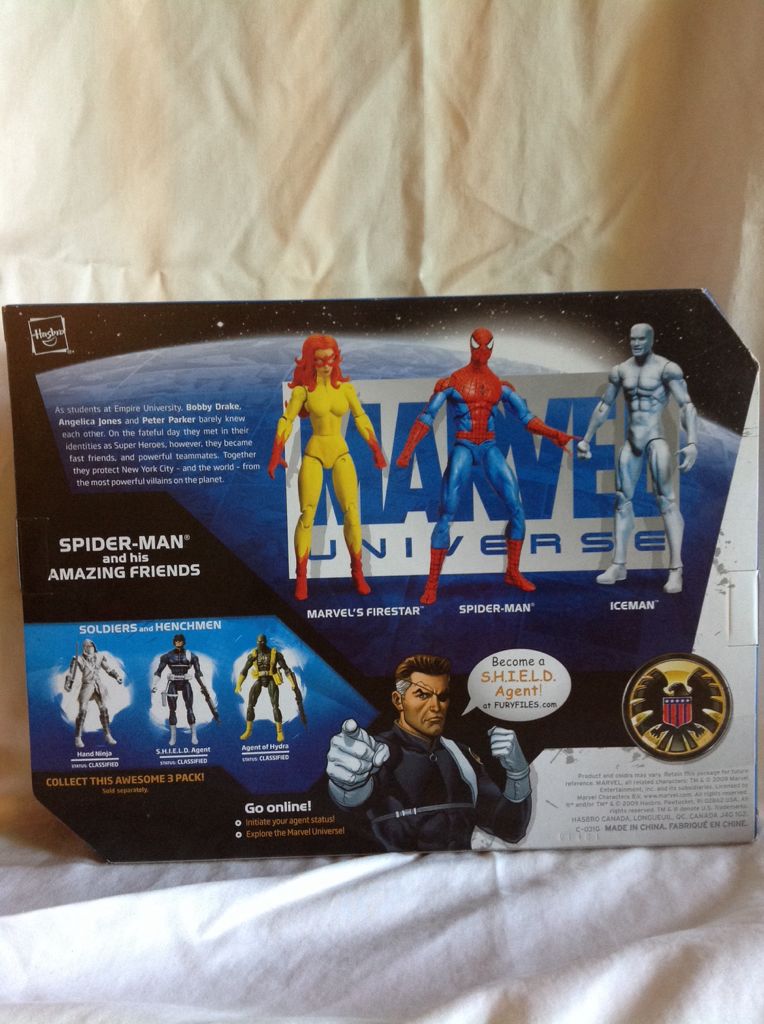 Spider-Man and His Amazing Friends (Firestar, Spider-Man, Iceman) - Hasbro (Marvel Universe Super Hero Team Pack) action figure collectible [Barcode 653569433798] - Main Image 2