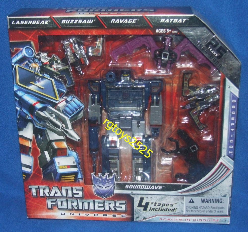 Soundwave, Laserbeak, Buzzsaw, Ravage & Ratbat - Hasbro (The Transformers) action figure collectible [Barcode 653569444572] - Main Image 2