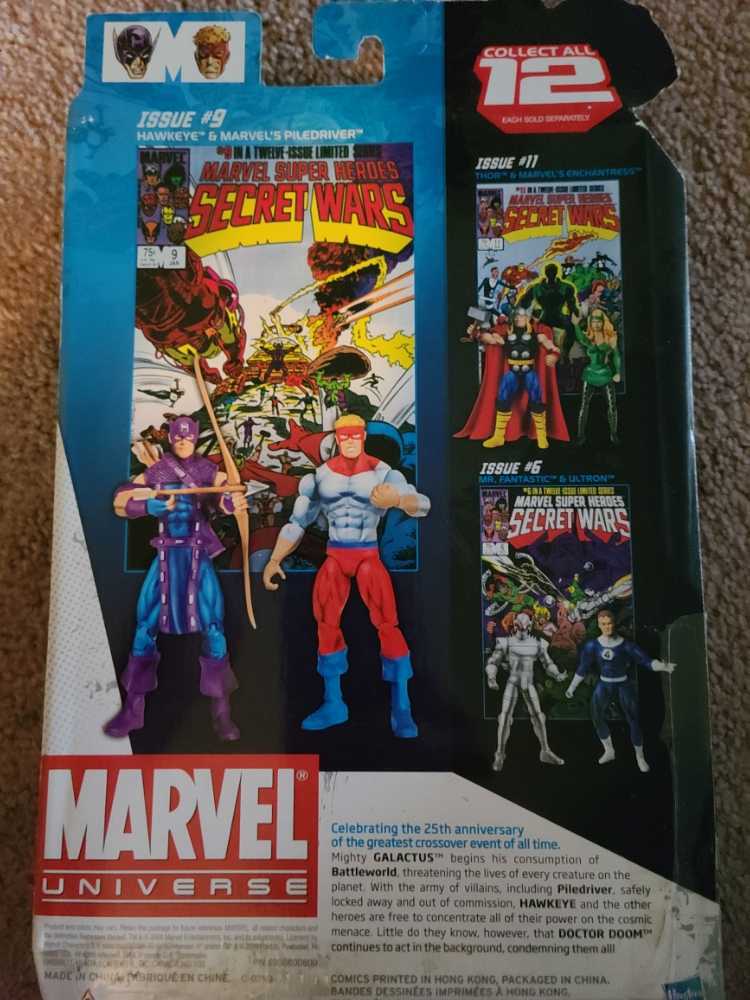 Hawkeye & Piledriver - Hasbro (Marvel Universe) action figure collectible [Barcode 653569451471] - Main Image 2