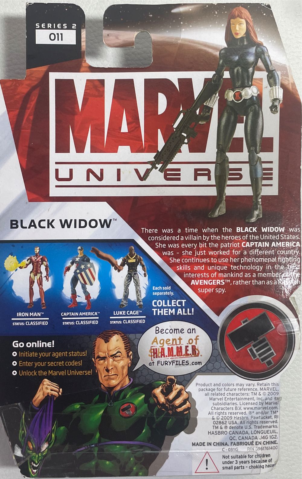 Marvel-Black Widow - Hasbro (Marvel-Marvel Universe 3.75”) action figure collectible [Barcode 653569478188] - Main Image 3