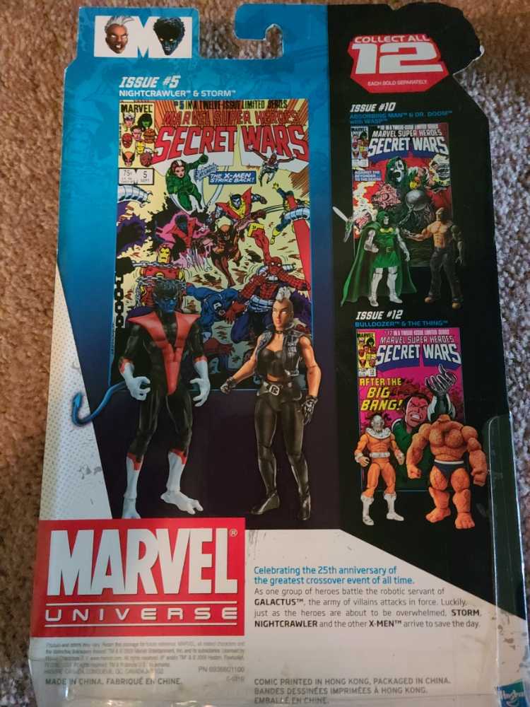 Marvel Universe Comic Pack Secret Wars 25th Anniversary Nightcrawler & Storm  - Hasbro (Marvel Universe - Secret Wars) action figure collectible [Barcode 653569486442] - Main Image 2