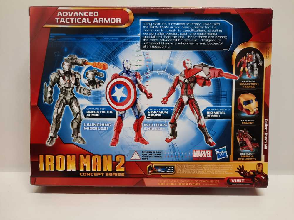 Iron Man 2 Advanced Tactical Armor 3 Pack - Hasbro (Iron Man 2) action figure collectible [Barcode 653569487555] - Main Image 2
