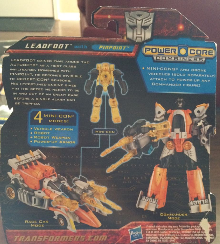 Transformers Power Core Combiners: Leadfoot With Pinpoint - Hasbro (Deluxe Class) action figure collectible [Barcode 653569503330] - Main Image 2