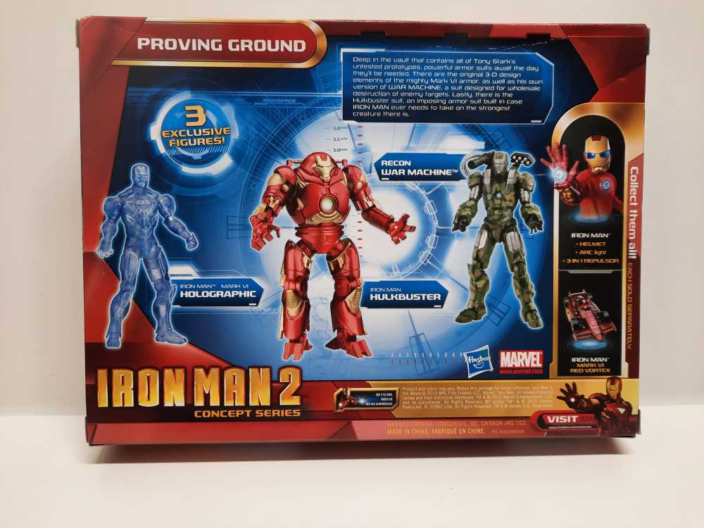 Iron Man (Holographic), Hulkbuster, Recon War Machine - Hasbro (Marvel: Iron Man 2: 3”) action figure collectible [Barcode 653569521327] - Main Image 2