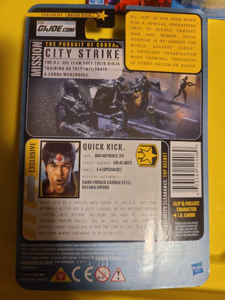 G.I. Joe Quick Kick (Martial Arts Expert) - Hasbro (Pursuit Of Cobra - City Strike) action figure collectible [Barcode 653569524069] - Main Image 3
