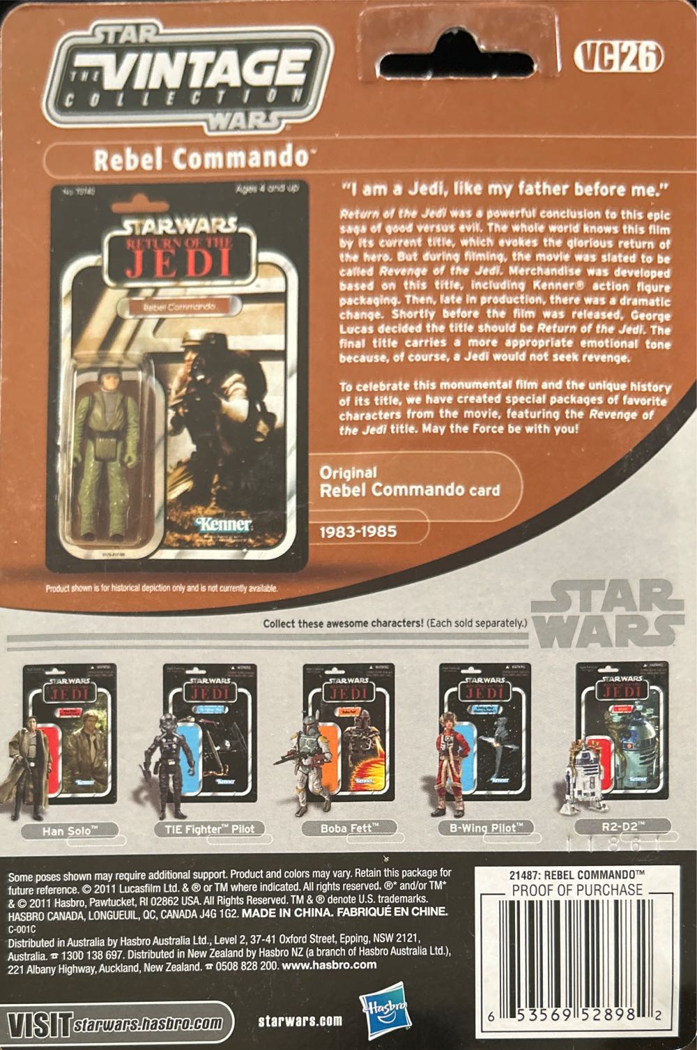 Rebel Commando VC26 - Hasbro (Revenge Of The Jedi) action figure collectible [Barcode 653569528982] - Main Image 3