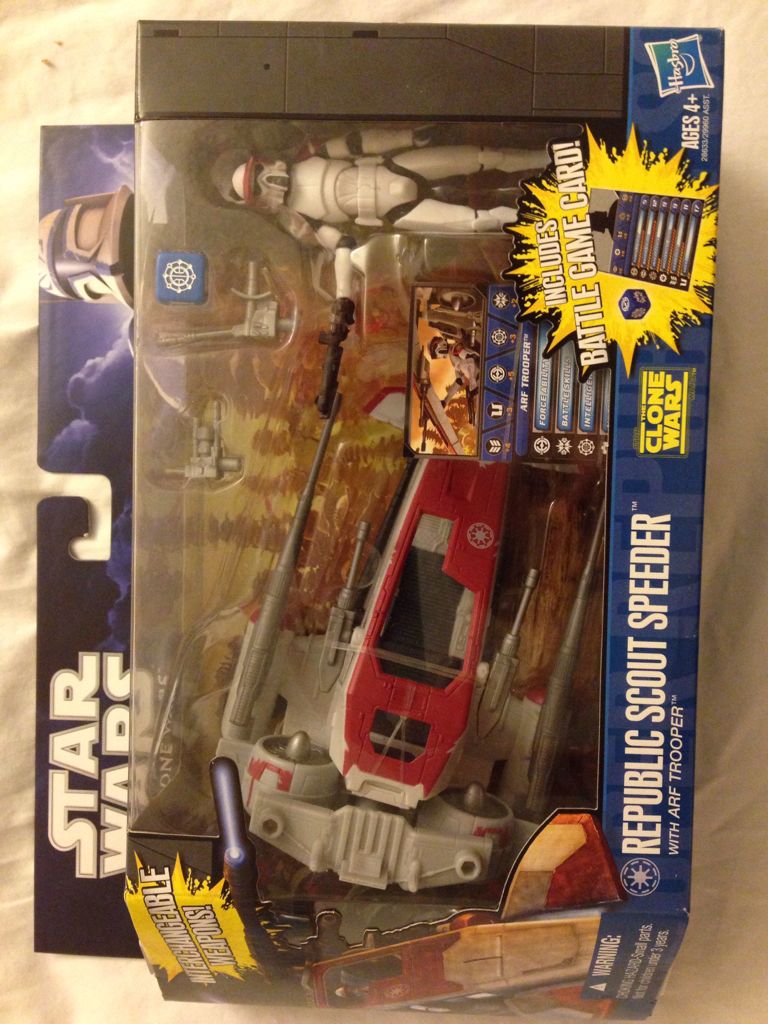 CW Deluxe Republic Scout Speeder With Arf Trooper  action figure collectible [Barcode 653569560579] - Main Image 1