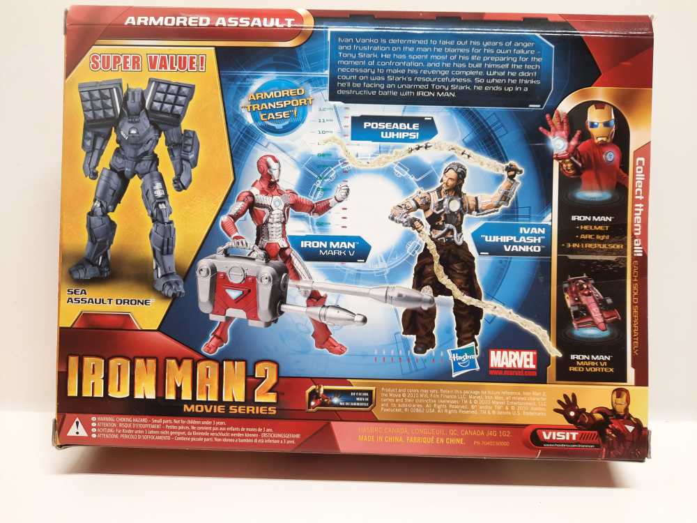 Ivan Whiplash, Iron Man Mark V, Sea Assualt Drone - Hasbro (Marvel: Iron Man 2: 3”) action figure collectible [Barcode 653569577416] - Main Image 2