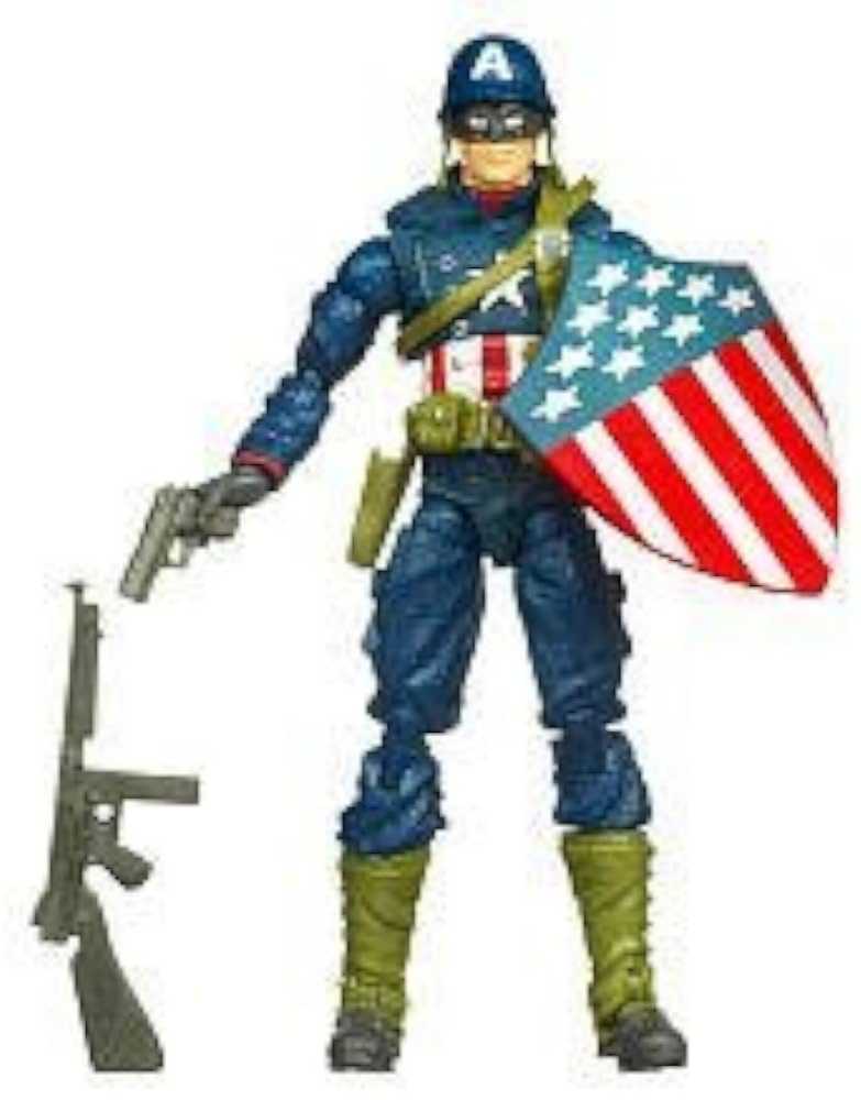 Captain america movie 4 inch series 1 action figure battlefield captain america wwii - Hasbro (The Legacy Collection) action figure collectible [Barcode 653569583806] - Main Image 3
