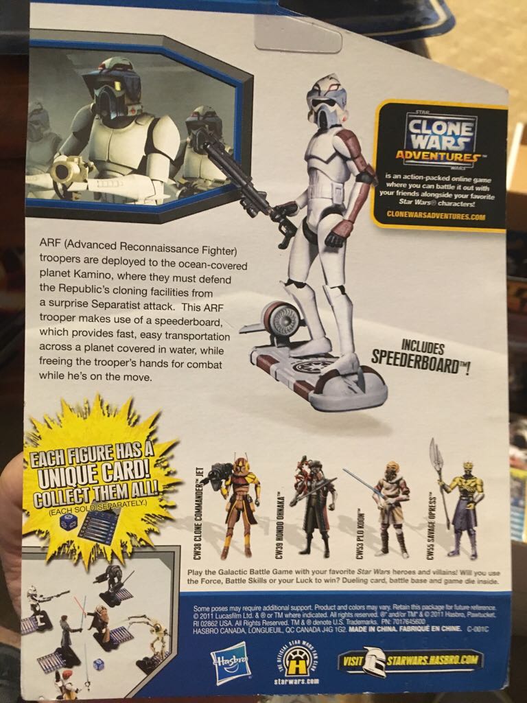 Star Wars CW3 #56 ARF Trooper (Kamino) - Hasbro (The Clone Wars) action figure collectible [Barcode 653569598244] - Main Image 2