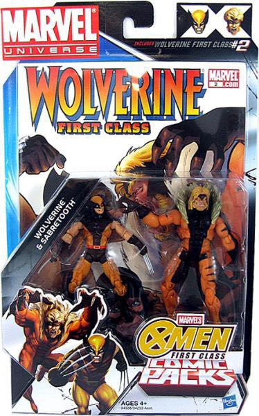 Wolverine & Sabretooth - Hasbro (Marvel Universe - X-Men First Class) action figure collectible [Barcode 653569630302] - Main Image 3