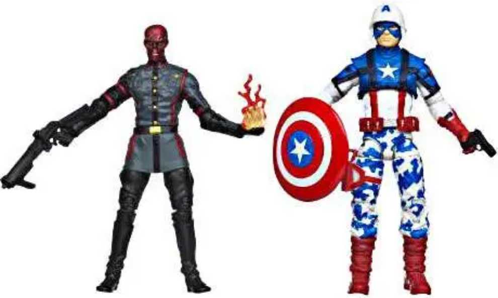 Marvel Universe Captain America The First Avenger Arctic Assault Captain America vs Cosmic Cube Red Skull 2 Pack  - Hasbro (Captain America: The First Avenger) action figure collectible [Barcode 653569641186] - Main Image 4