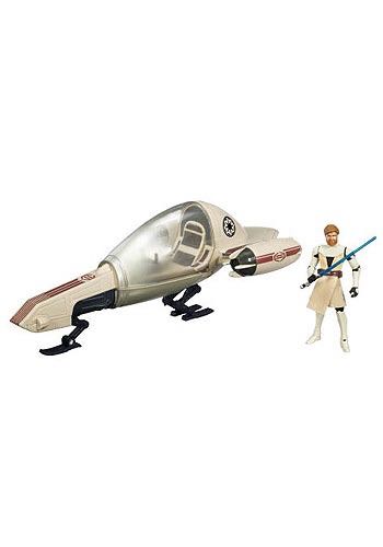 Freeco Speeder with Obi-Wan Kenobi - Hasbro (Star Wars: The Clone Wars) action figure collectible [Barcode 653569650850] - Main Image 2