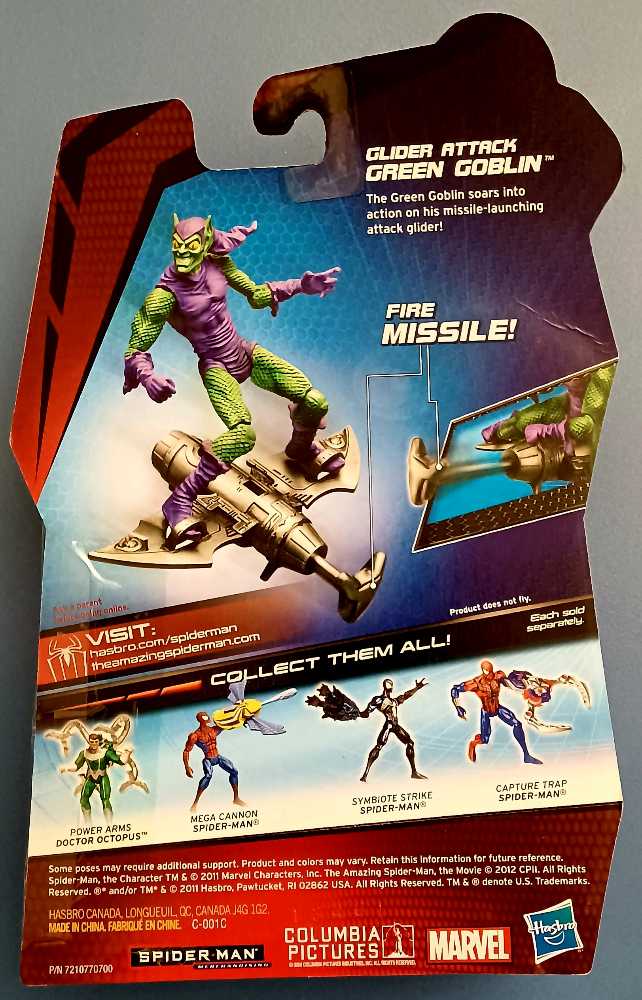 3.75” Amazing Spiderman Movie - Green Goblin (Glider Attack) - Hasbro (The Amazing Spider-Man - Comic Series) action figure collectible [Barcode 653569675914] - Main Image 2