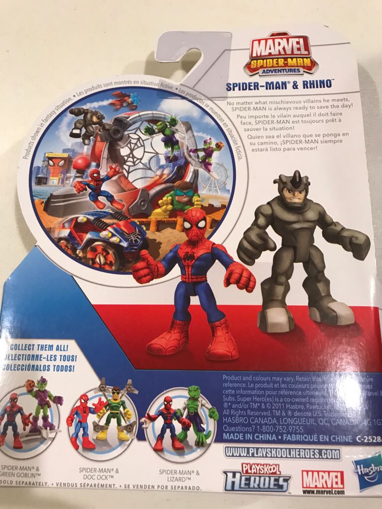 Marvel Super Hero Adventures - Spider-man Vs Rhino  action figure collectible [Barcode 653569698265] - Main Image 2