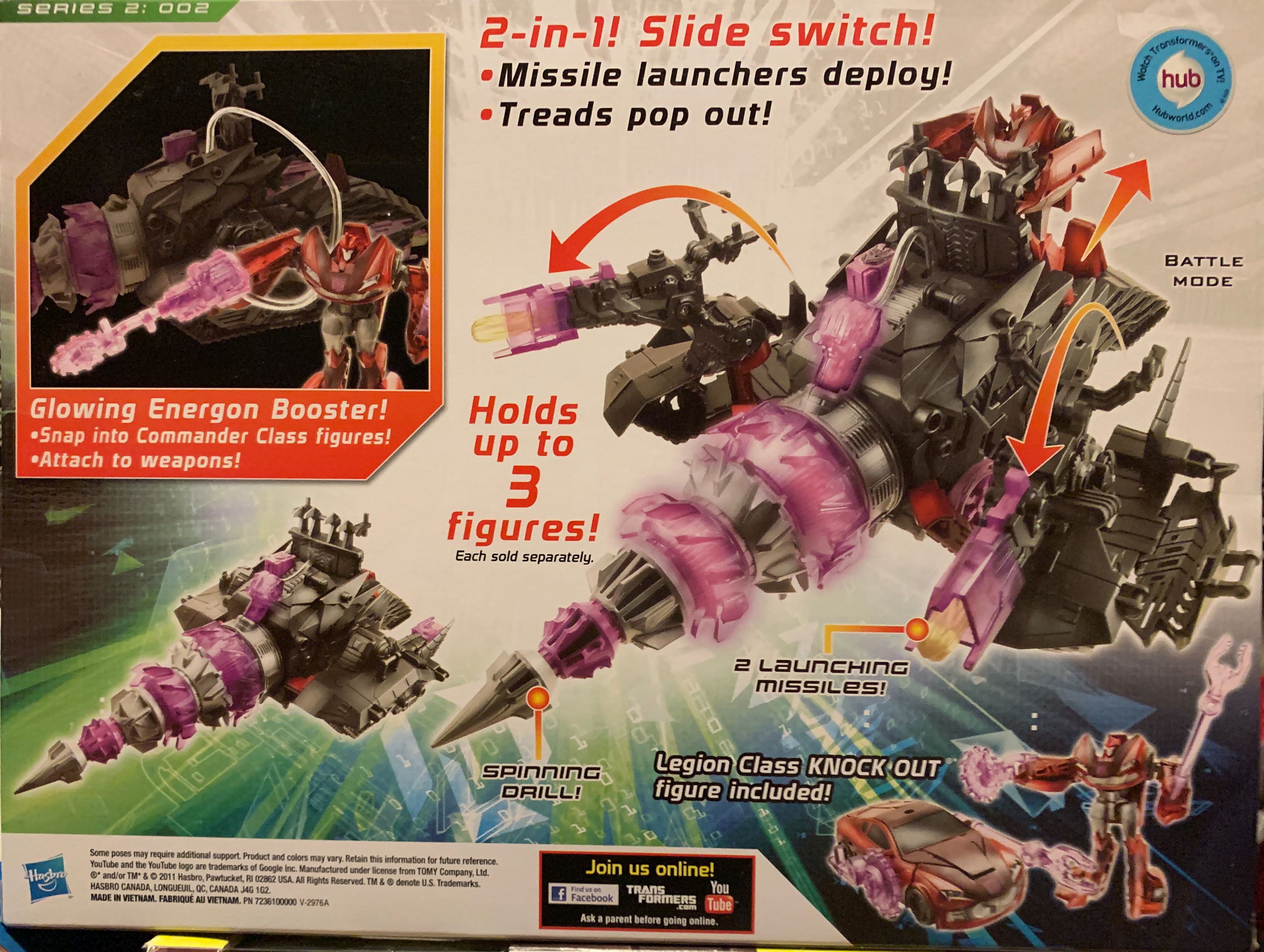 Transformers Prime Cyberverse Energon Drill With Knock Out - Hasbro (Commander Class) action figure collectible [Barcode 653569712589] - Main Image 2