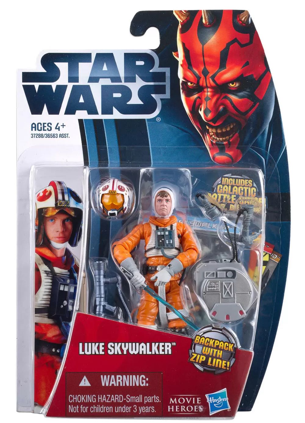 Luke Skywalker -Zipline Backpack: MH21 - Hasbro (Star Wars: Movie Heroes) action figure collectible [Barcode 653569712985] - Main Image 2