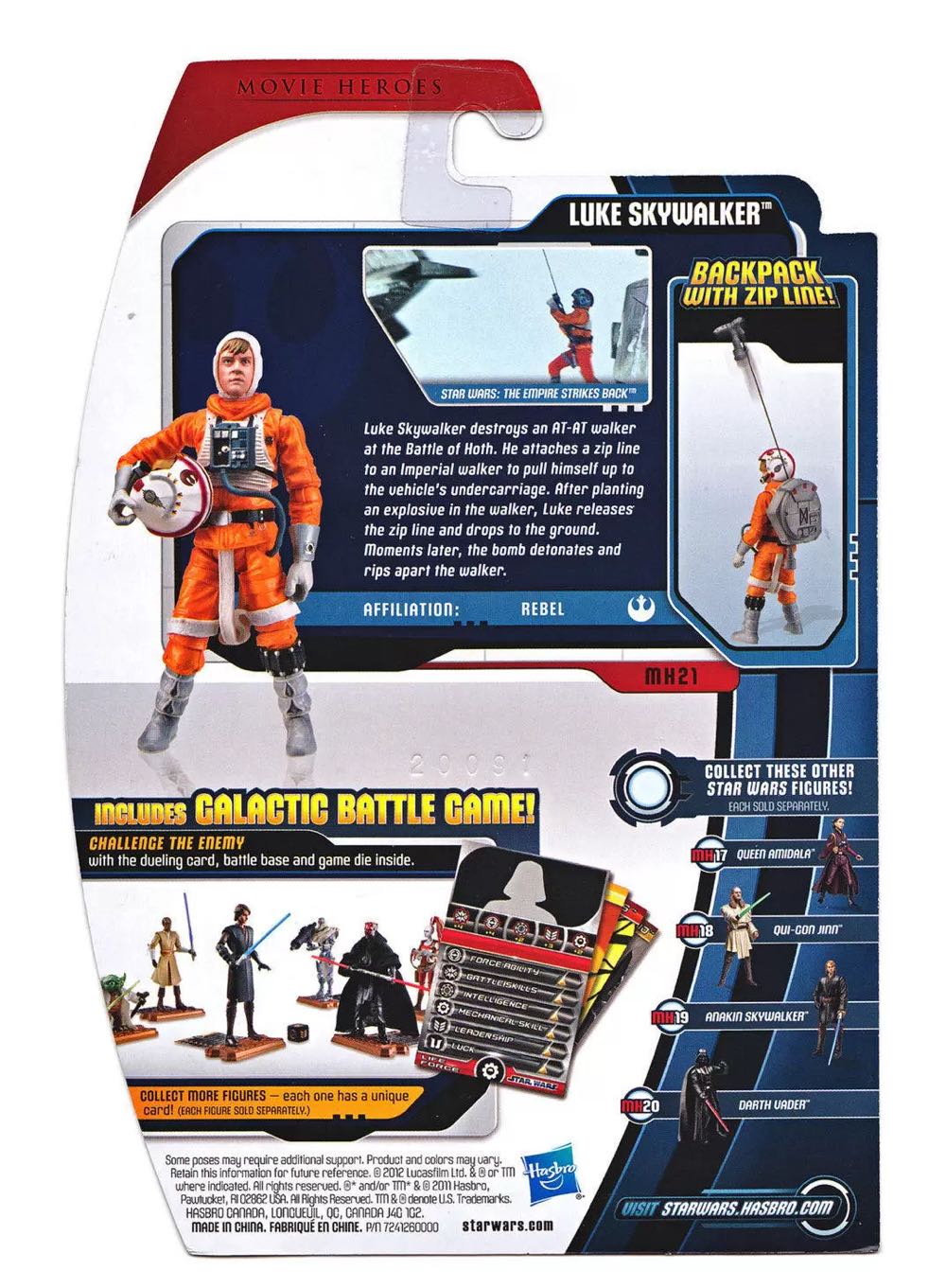 Luke Skywalker -Zipline Backpack: MH21 - Hasbro (Star Wars: Movie Heroes) action figure collectible [Barcode 653569712985] - Main Image 4