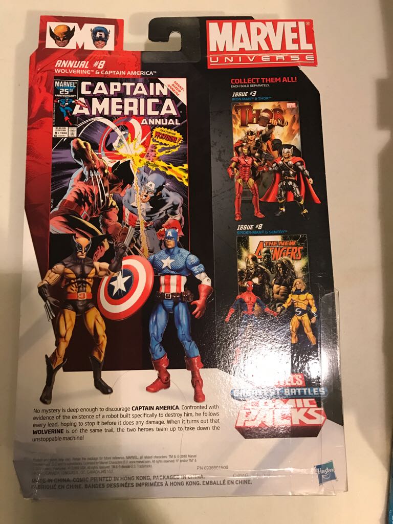 Marvel Universe 3.75 - Wolverine And Captain America  action figure collectible [Barcode 653569718123] - Main Image 2