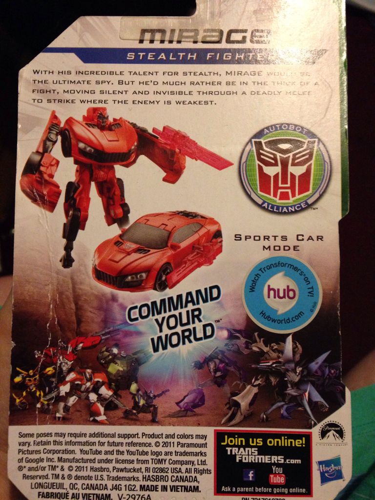 Transformers Prime Cyberverse Mirage - Hasbro (Legion Class) action figure collectible [Barcode 653569722496] - Main Image 2