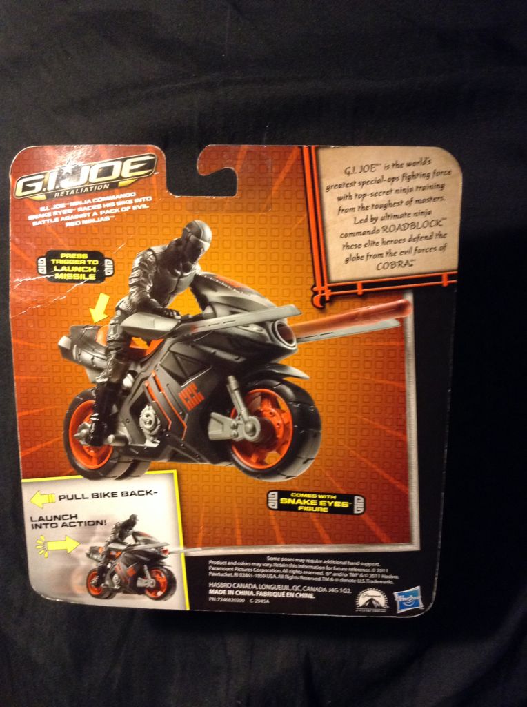 Snake Eyes With Ninja Speed Cycle - Hasbro (G. I. JOE) action figure collectible [Barcode 653569730637] - Main Image 2