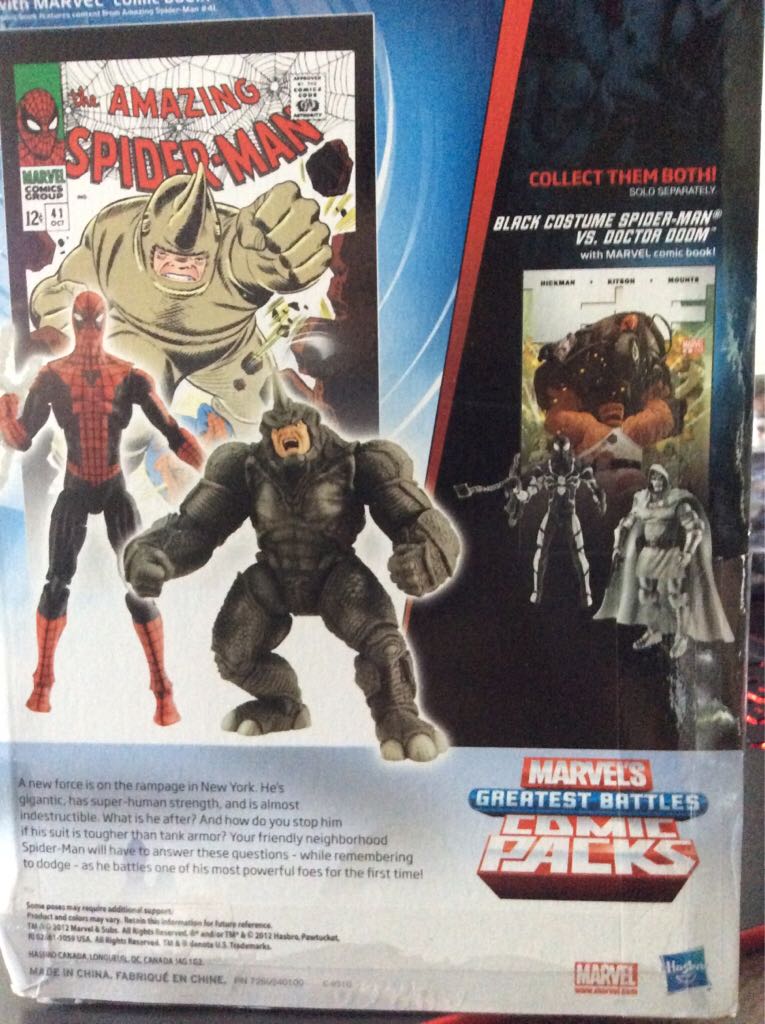 Marvel Universe The Amazing Spider-Man & Rhino - Hasbro (Marvel Universe Comic Packs) action figure collectible [Barcode 653569775775] - Main Image 2