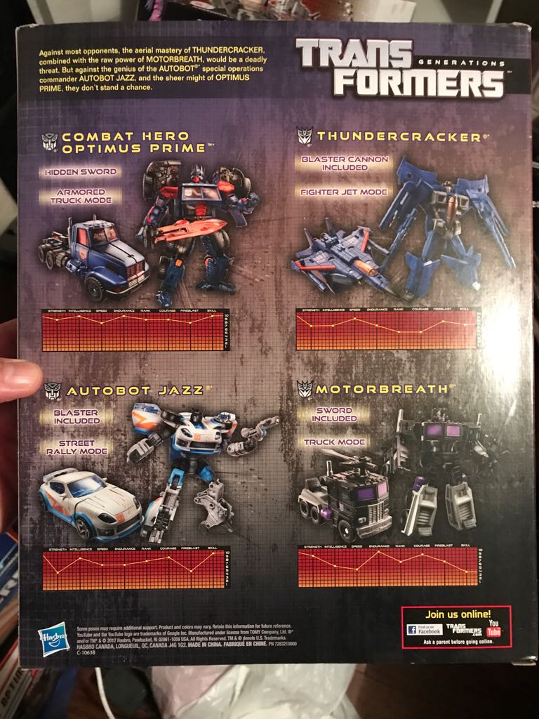 Ultimate Gift Set (Motorbreath, Combat Hero Optimus Prime, Autobot Jazz, Thundercracker) - Hasbro (Transformers: Generations) action figure collectible [Barcode 653569777328] - Main Image 2