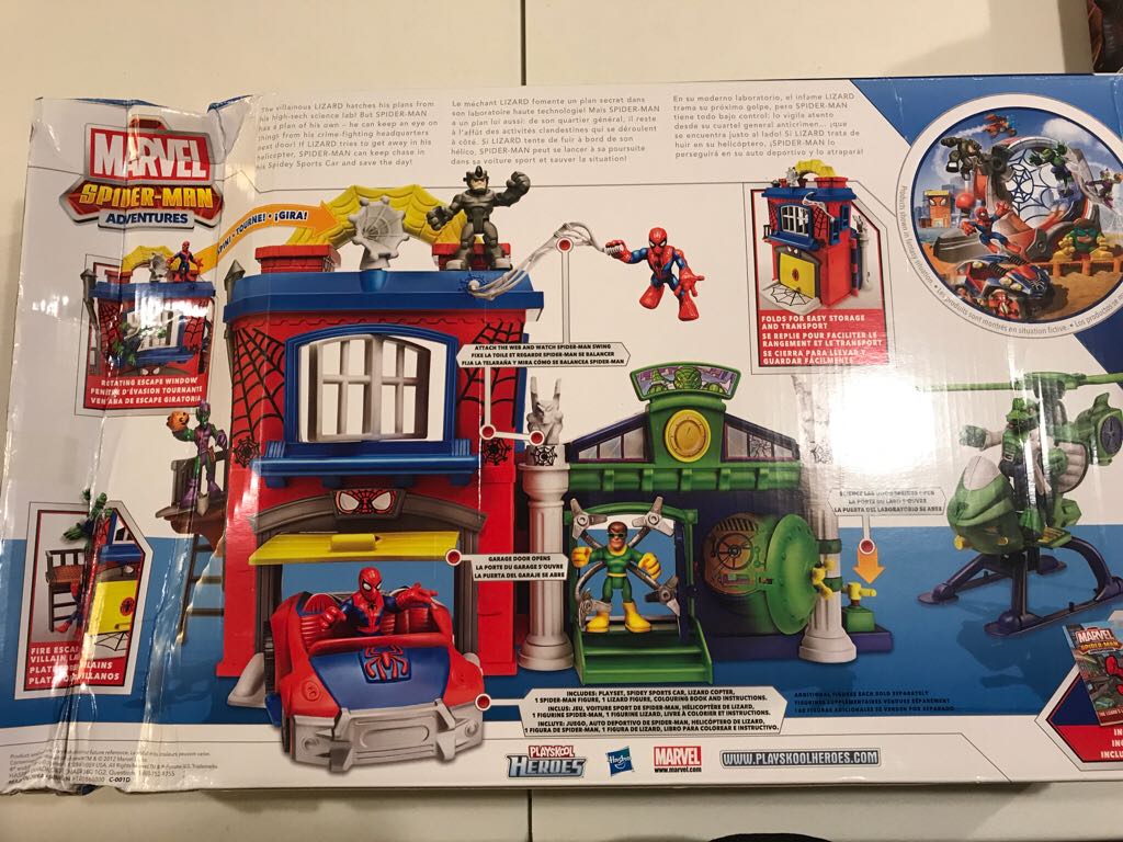 Marvel Super Hero Adventures - Spider-man Headquarters Spider-man Vs Lizard  action figure collectible [Barcode 653569786672] - Main Image 2