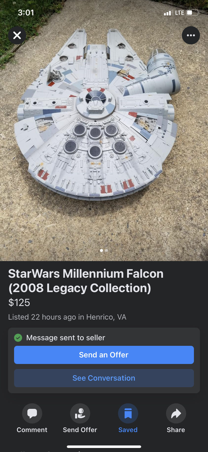 Star Wars Legacy Millennium Falcon 2008 1:12 Scale - Hasbro (Science Fiction/Fantasy) action figure collectible [Barcode 653569787549] - Main Image 3