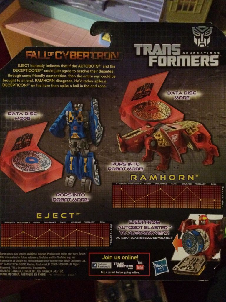 Transformers Generations Fall Of Cybertron: Eject & Ramhorn - Hasbro (Generations War For Cybertron) action figure collectible [Barcode 653569796800] - Main Image 2