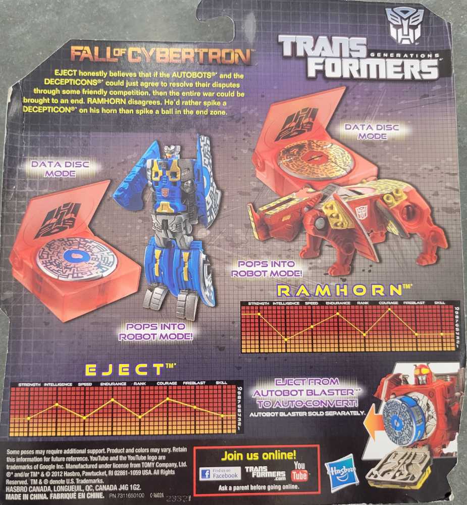 Transformers Generations Fall Of Cybertron: Eject & Ramhorn - Hasbro (Generations War For Cybertron) action figure collectible [Barcode 653569796800] - Main Image 3