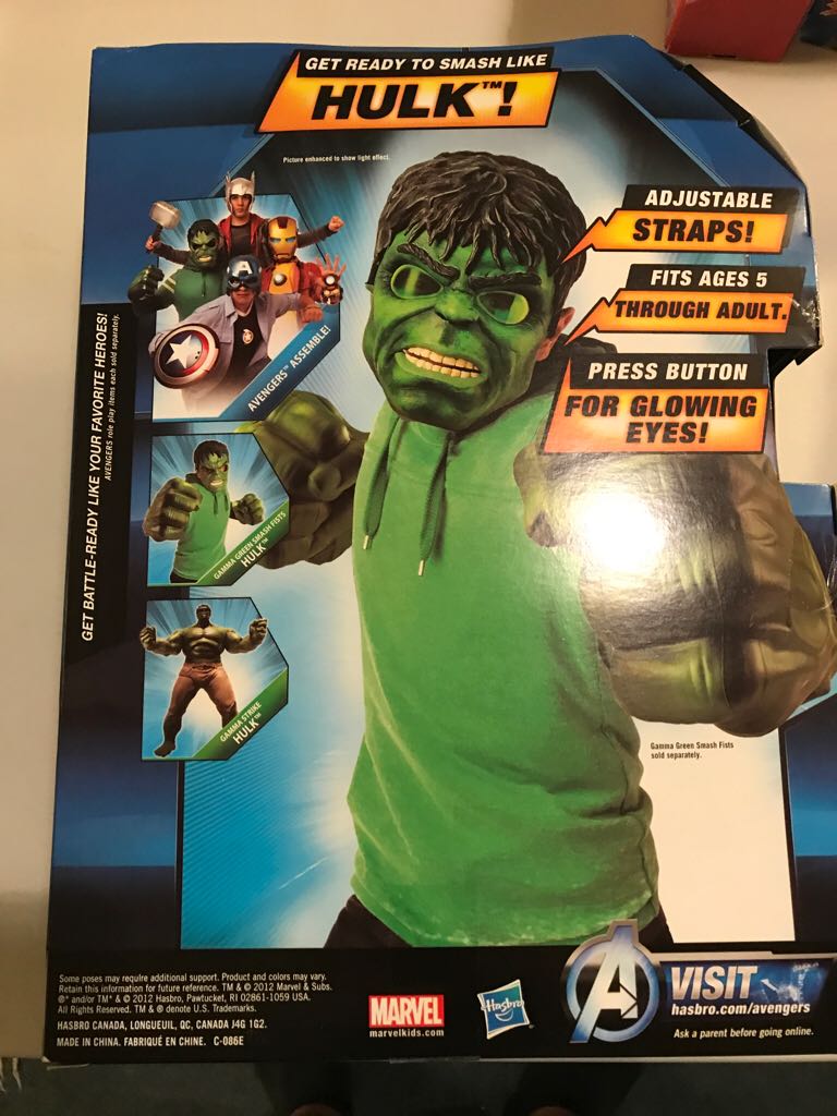 Avengers Movie - Hulk Light Up Mask  action figure collectible [Barcode 653569807421] - Main Image 2