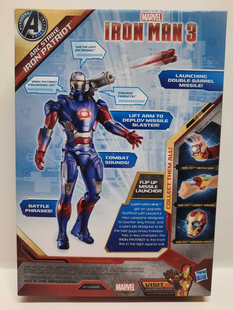Iron Man (ARC Strike Iron Patriot)  (Marvel: Iron Man 3: 12”) action figure collectible [Barcode 653569808756] - Main Image 2
