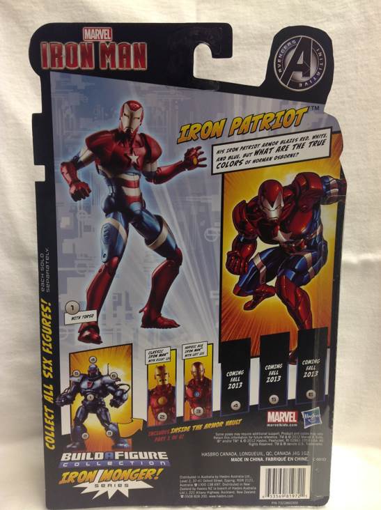 Iron Patriot - Hasbro (Marvel Legends - Iron Monger Series) action figure collectible [Barcode 653569819721] - Main Image 2