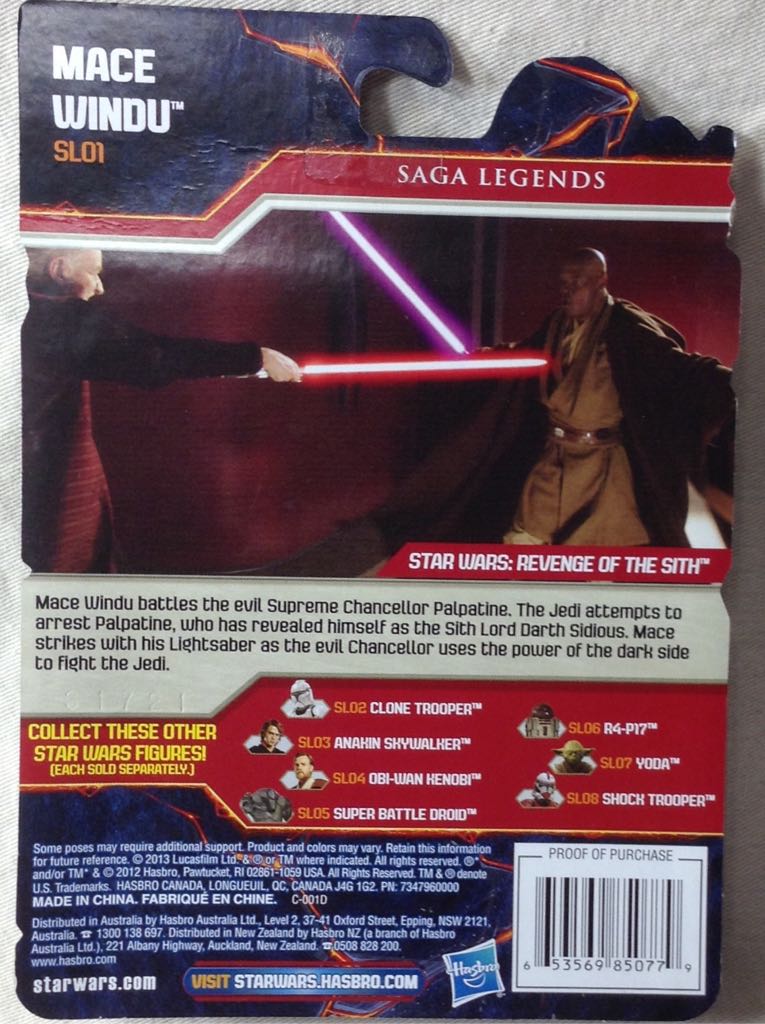 SL01 Mace Windu - Hasbro (2013 Mission Series) action figure collectible [Barcode 653569850779] - Main Image 2