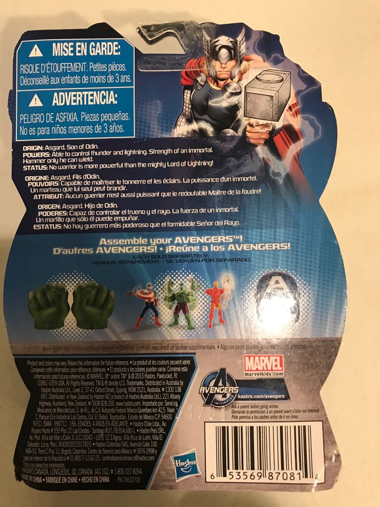 Avengers Assemble Thor 3”  action figure collectible [Barcode 653569870814] - Main Image 2