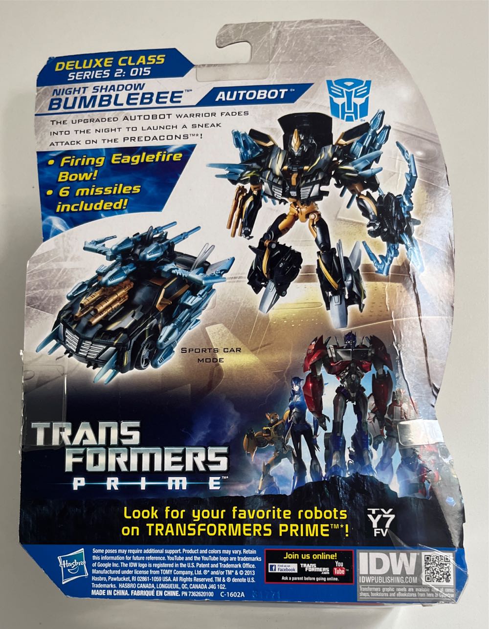 Night Shadow Bumblebee - Hasbro (Transformers: Prime) action figure collectible [Barcode 653569880486] - Main Image 2