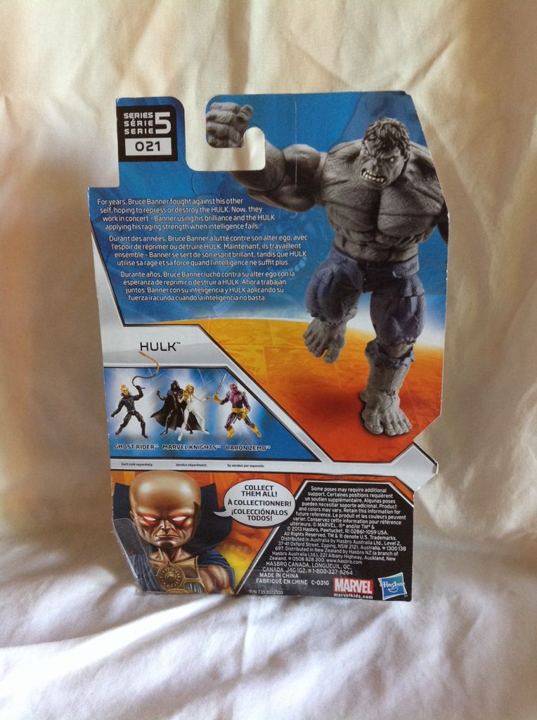 Marvel Universe Hulk (Grey) - Hasbro (Marvel: Universe: 3”) action figure collectible [Barcode 653569889175] - Main Image 2