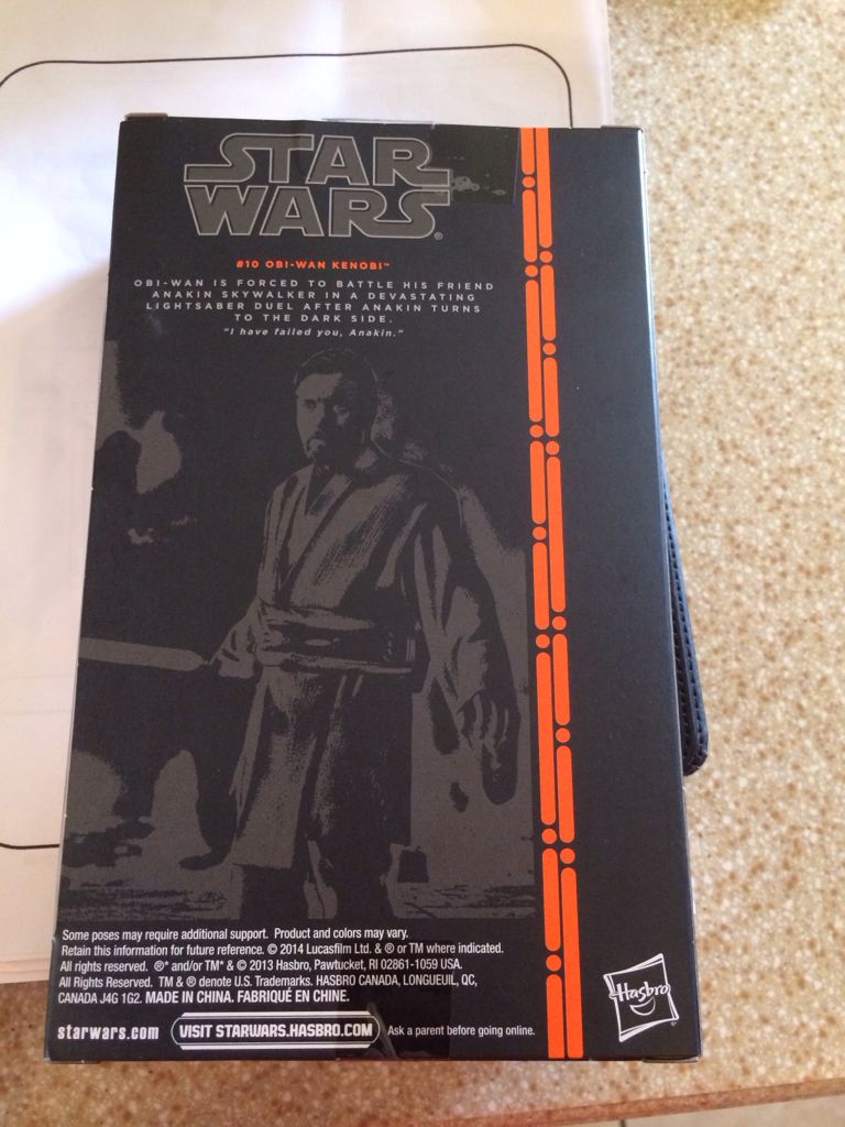 Obi-Wan Kenobi - Hasbro (Star Wars Black 6”) (Star Wars Attack Of The Clones) action figure collectible [Barcode 653569898245] - Main Image 2